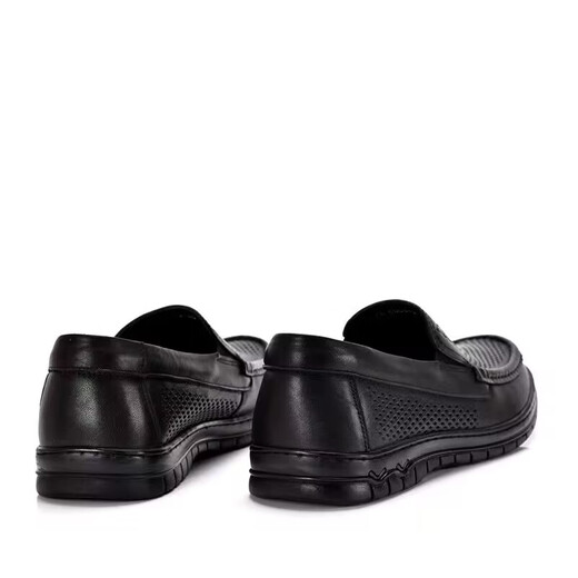 Clarks men's shoes 2025 summer genuine leather casual soft sole hollow hole-punched breathable cover foot sandals men's black 38