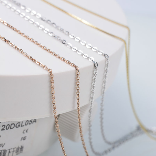 Yadige 18k gold necklace women's rose gold pin chain gold cross chain au750 color gold necklace women's clavicle chain 18K gold 1.95g45cm