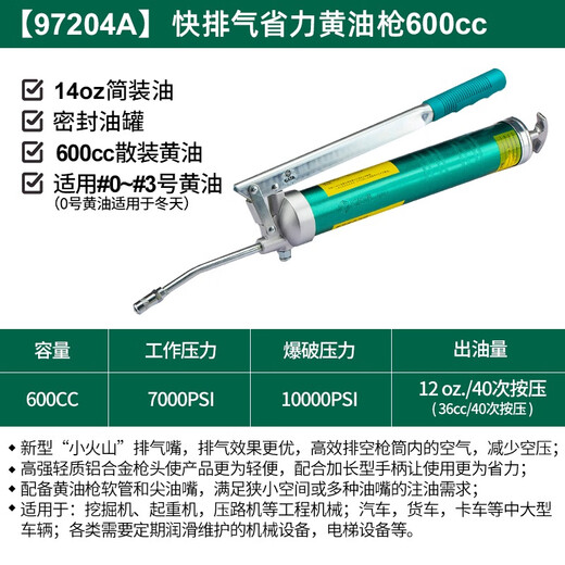 SATA fast exhaust and labor-saving grease gun 600CC 97204A