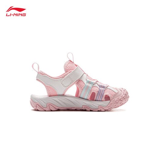 Li Ning children's shoes shock-absorbing rebound sandals children's soft, breathable, comfortable and simple sports shoes, pink/standard white-2 30
