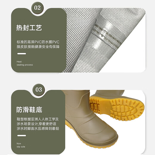 SEKOYA Luya Fishing Suit Half-length One-piece Wading Pants Waterproof, Breathable, Sea Water Rain Pants, Stream Fishing Equipment Outdoor