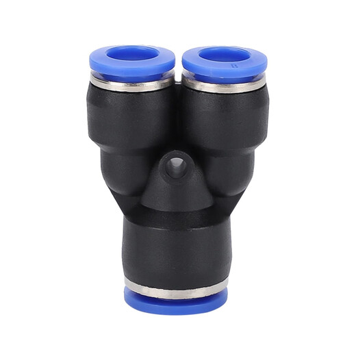 EXSN pneumatic PY equal diameter/PW variable diameter Y-type three-way pneumatic trachea quick plug connector blue plastic connector PY-6 (5 pieces)