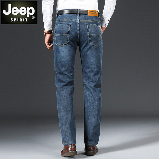 Jeep (Jeep) Frühlings- und Herbstjeans Herren gerade loser großer großer hoher Taillen mittlerer Alters im mittleren Alter.
