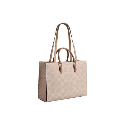 Coach (Coach) Frauentasche 24-jähriges neues Model Maggie altmodische Leinwand Tasche Frauen Crossbody-Tasche Gleicher Preis 618 Graubraun Cy677-IMXI9 (große Größe) Größen Beratung Kundendienst