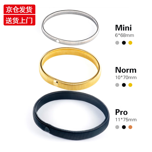 CLCEY metal cuffs bartender shirt cuff fixed control sleeve length spring ring armband armband women's cufflinks black pro diameter about 75mm