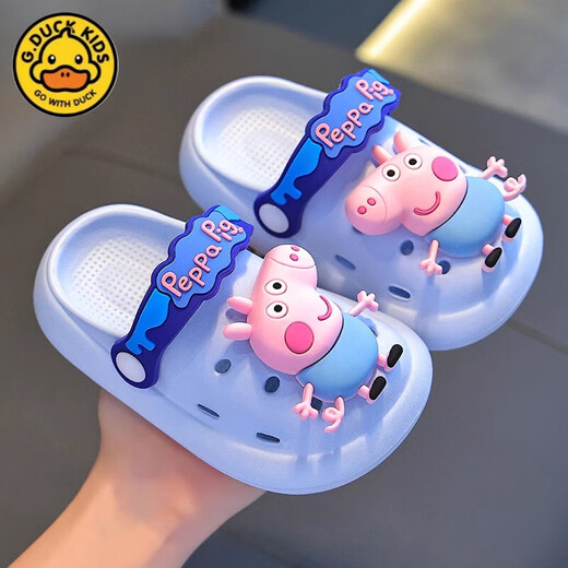 G.Duckkids Little Yellow Duck Peppa Peppa Summer Hole Hole Aguacitos No se desliza transpirable y con tachuelas de la cabeza del bebé pequeño y de tamaño mediano que usa rosa (material mejorado ambientalmente amigable) 18 Tamaño de longitud interna 28/29 (adecuado para la longitud del pie 17c 17C