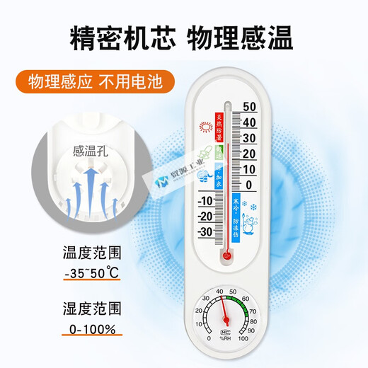 XMSJ Thermometer im Innen- und Außenbereich, Präzision trocken und nasse Thermometer Haus für Kinderzimmer mit Wandmontierter.