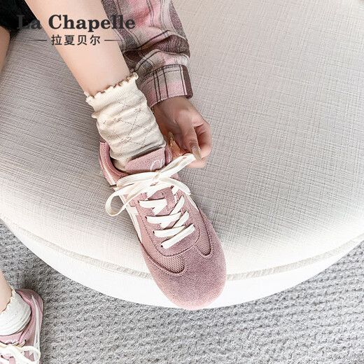 La Chapelle Frauenschuhe für Sommer Neues atmungsaktives Mesh Design Deutsche Trainingschuhe für Frauen Outdoor Sport Nicht-Schlupf-Freizeit-Frauenschuhe Kirschblütenpulver La-XZX2215TW 37