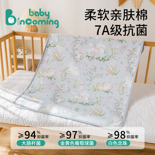 BABY INCOMING Baby Urine Separator Pad Large Size Waterproof Washable Pure Cotton Class A Breathable Diaper Aunt Menstrual Multifunctional Care Pad [Panda Paradise]'0' Add 50x70cm
