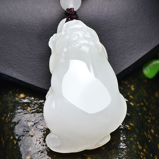 Peut être demandé, Hetian Jade Pixiu Pendant, style masculin, Green Jade Fine Material Pixiu Hetian Jade Pendant, Jade Pendant, Mutton Fat White Jade M9766Z