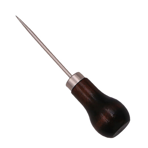 Orange solid all-steel awl needle hand-punched shoe repair shoe repair gourd-shaped straight cone sewing wooden handle awl shoe fitting tool