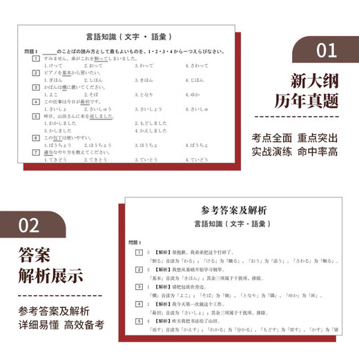2026 Neuer Japanisch-Sprachtest N1 Vervollständigen Sie 7 Sätze echter Testpapiere aus den Vorjahren. Juli 2021 bis Juli 2024. Vollständige Analyse des Japanisch-Sprachtests. Kann mit den vollständigen Mock-Testpapieren des Red and Blue Book 1000 Vocabulary kombiniert werden