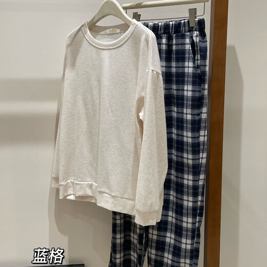 S.SOFEA春秋女睡衣两件套黑红格子家居服 长袖套NY897红小格 170 M(80-100斤)
