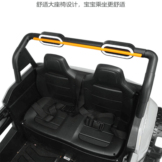 Kangshuai Aibeimei super large parent-child children's electric car four-wheeled children's toy car can sit adults and two babies four-wheel drive remote control car top with gray Chaowei + leather seat soft wheel + 550 motor