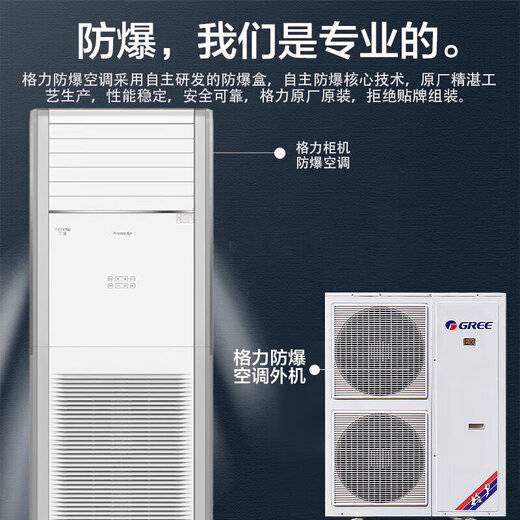 格力（GREE）防爆空调5匹特种专业仓库粉尘车间防静电柜机定频冷暖380V【货期25天】KFR-120LW/(12532S)NFBa 5匹 套装 380V 一价全含：含11米铜管