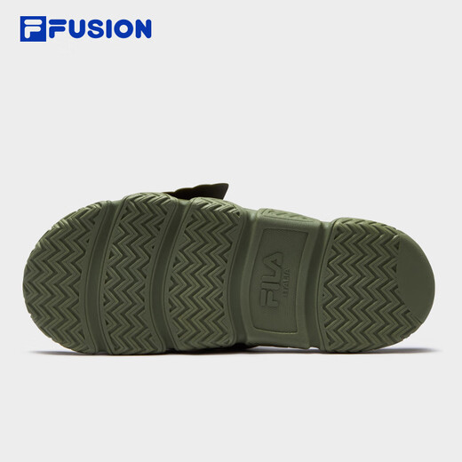 FILA FUSION斐乐潮牌拖鞋男鞋潮流凉拖鞋2025夏新款面包拖鞋沙滩鞋 凯特橄榄绿-CO 40
