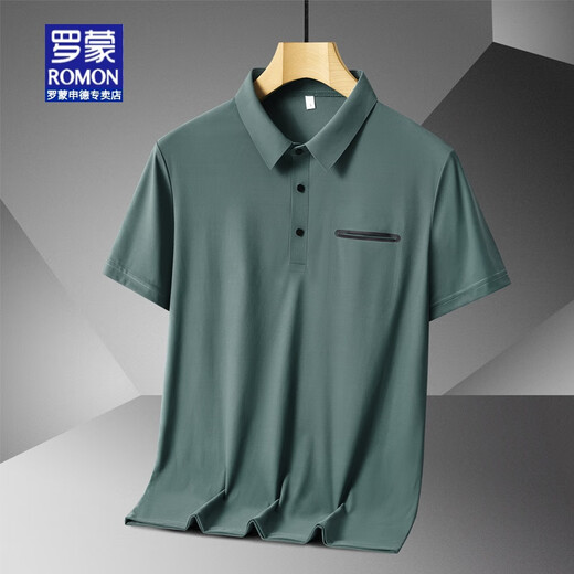 Romon Dads Sommereiseis Seiden kurzärmeligte T-Shirt für Männer im Sommer mittleren Alters und älteres Polo-Hemd lässig mit mittlerem Alter.