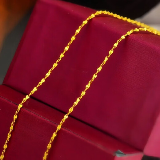 Wanmu gold necklace new style 999 pure gold baby's breath chain sparkling fine gold-plated necklace women's clavicle chain baby's breath necklace 4.52g