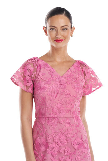 JS Collections Women's Natasha Butterfly Sleeve Dress Rose 10