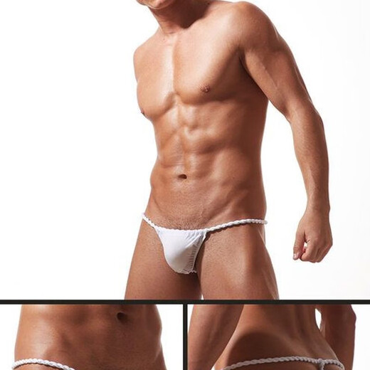 Factory wholesale sexy Japanese style men's underwear low waist thong thin ice silk sumo pants E038 thin ice silk black M