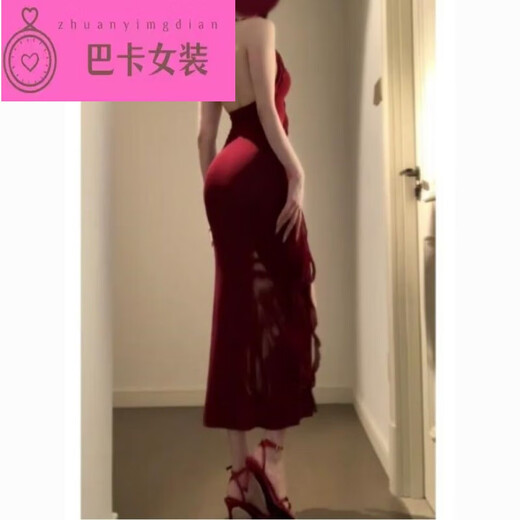 NJTD Vestido de cuello en V de cuello en V ligeramente gordo y encantador para mujeres en verano Sexy S, para mujeres, vestido de club nocturno, talla de un solo tamaño S 85-95Jin [Jin iguala 0.5 kg]