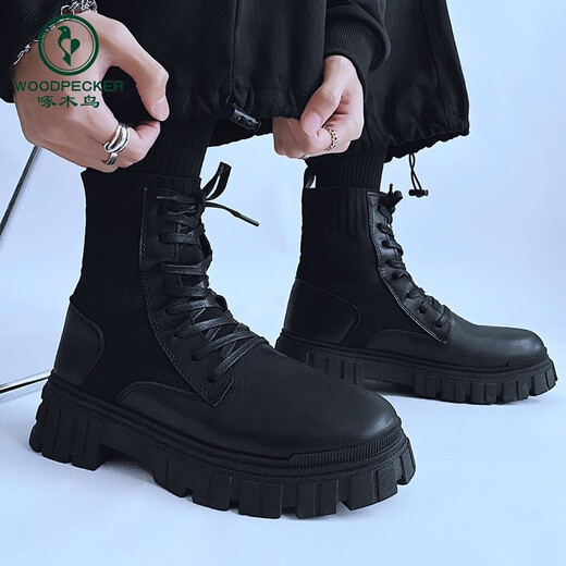 Holzspecker 2025 Martin Boots Britische neue Arbeitsstiefel gestrickt Oberflächenfliege mit mittlerem und hohen oberen Herrenschuhen atmungsaktiv