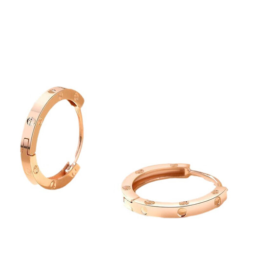 Kawamori color gold earrings 18k gold earrings small earrings circle au750 earring lock imitation 18k gold men and women earrings 18k gold magic earrings medium pair