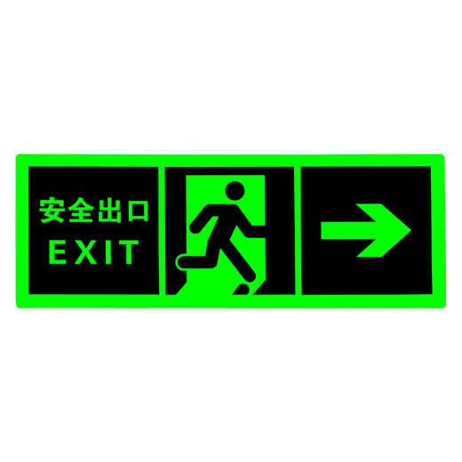 JELANS self-luminous luminous fluorescent fire emergency evacuation safety exit indicator light sign does not require power supply and no need to connect to the electricity safety exit