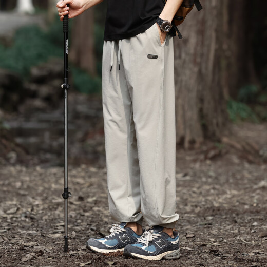 布衣传说休闲裤合集 春夏微弹舒适亲肤百搭小锥形男式休闲裤 浅灰11972 L