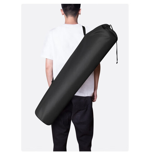 Er Jiagong Yoga Matten Aufbewahrungstasche Aufbewahrung Beutel großer Kapazität Frauen Fitness Foam Roll Deckbeutel Canvas Doppel Yogamatte Rucksack Schwarzer Durchmesser 18*High 80cm Riemen