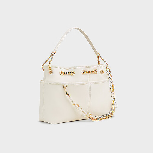 CHARLES&KEITH25夏新品柔软绳结链条包挂单肩托特包CK2-20782617 Cream奶白色 M