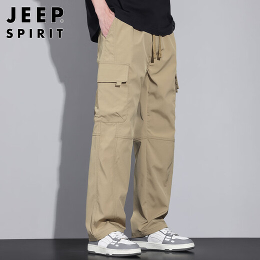 JEEP SPIRIT吉普工装裤男士裤子男春夏季休闲裤男多口袋男裤 卡其色 XL