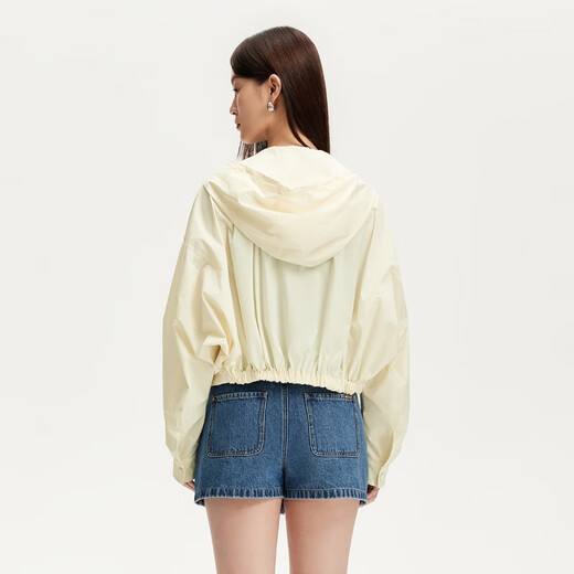 VEROMODA Chinese Valentine's Gift Jacket for Women 2025 Summer New Loose Short Light Fabric Drawstring Top 325217013 Gulf White XS