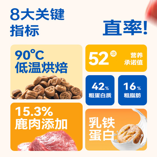 Pet rate low-temperature baked cat food, fresh meat, chicken and venison, full price cat food, natural grain-free, general purpose for cats and kittens, chicken and venison flavor 1kg 1 pack