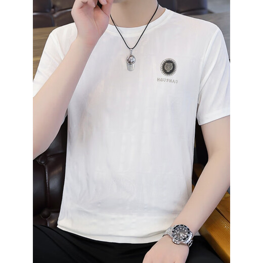 Inter Milan High-end Light Luxury Brand Summer New Men Silk Silk Silk с короткими рукавами