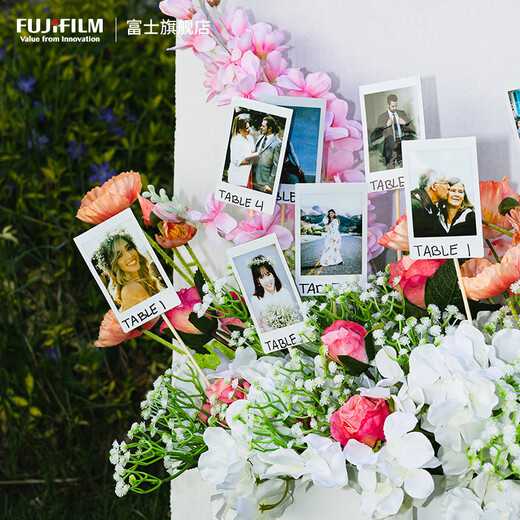 Fuji (FUJIFILM) instax instant camera 3-inch mini photo paper film roll 3-inch double pack + refrigerator magnet + photo album containing 20 pieces of white-bordered photo paper Official standard