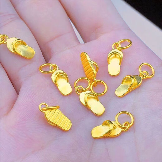 UDL gold slipper pendant 999 pure gold evil transport bead necklace cute small slipper pendant DIY small slipper accessories new style + gift box 0.09g