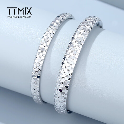 TTMIX women's pt950 platinum bracelet, fashionable and shiny platinum bracelet, elegant and round bracelet, 56mm, weight 29.57g, width 8.0mm