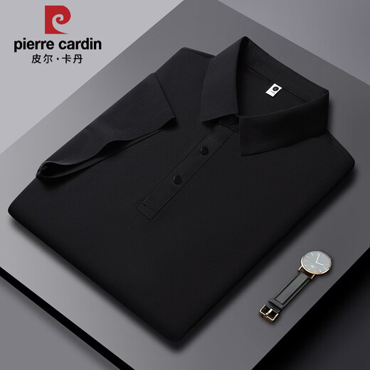Pier Cardin summer new ice silk Polo shirt men's short-sleeved T-shirt casual breathable t-shirt ice-filled mature half-sleeved breathable top PM-12357 khaki M
