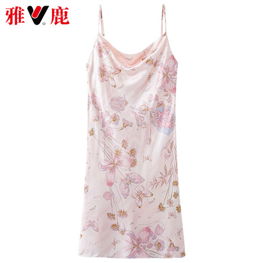 Yalu haut de gamme 2025 Ice Silk Nightgown Silk Silk New Summer Women's Cool's Femme's Pyjamas Selon Pure and Lustful A11949 M [100jin [Jin est égal à 0,5 kg]]]