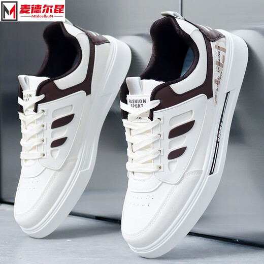 
MIdeelkuN 2025 spring new shoes men's white shoes Korean style shoes versatile odor-proof casual men's shoes sports breathable board shoes Songke-9905 white and black flagship model 41
