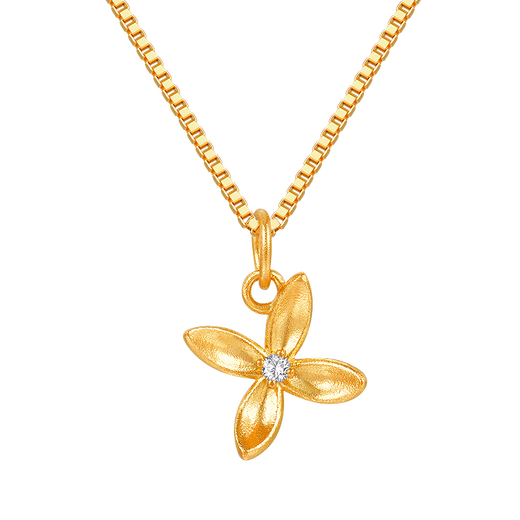 Laishen psychic gold diamond necklace for women inlaid with diamond four-leaf clover chain birthday gift for girlfriend