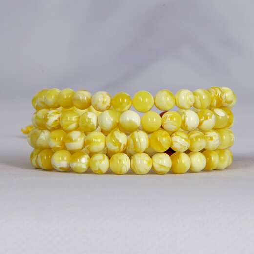 Famous Amber Family Natural Beeswax Rosary Beads Unoptimized Amber 108 Buddha Beads White Flower Wax Amber Bracelet Authentic Birthday Gift