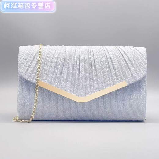 Henglan Fashion Clutch Bag European and American Women's Envelopes Celebrity Dinner Dress Banquet Wedding Cheongsam Bag Triangle Gold Edge One Champagne Color