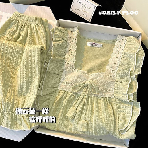 仙僖俫新款春秋睡衣女长袖甜美公主风家居服套装可外穿 9904粉-【长袖+长裤】 170 M 建议80-100斤