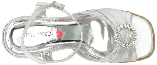 Steve Madden Girls' Shoes Unisex Children's Tango High Heel Sandals, Silver Silver 2 Little Kid