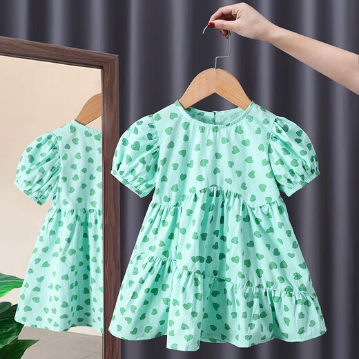 Snoopy fashionable girls dress summer new style love sweet pure cotton breathable children's princess skirt 829 red 80