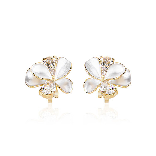 Qlady ear clip women's pierced ear bone clip flower earrings feminine earrings 2025 new high-end birthday gift