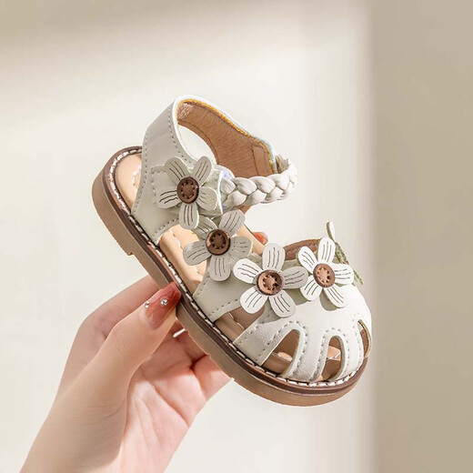 
Otter-hui baby sandals for summer 1-3 years old baby children's sandals for infants and toddlers soft sole princess shoes for bag toe soft sole toddlers flowers beige-20 size. Inner length 14cm