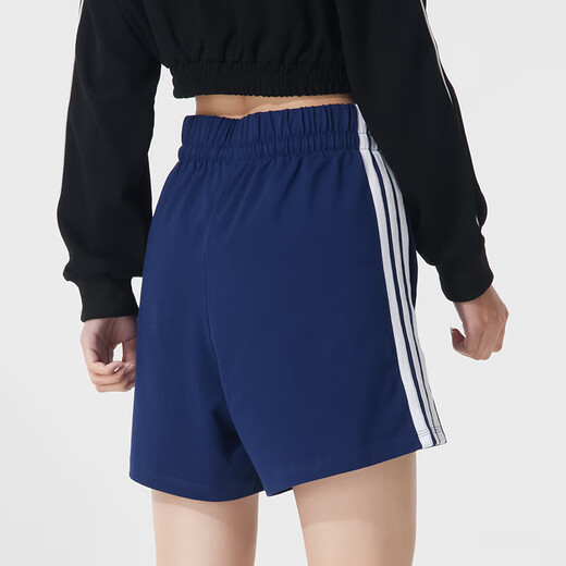 阿迪达斯（adidas）运动套装女 2025夏季新款时尚渐变logo短袖T恤针织短裤休闲两件套 汉玉白+蓝色 XL